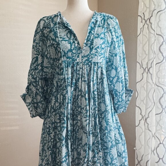 NWT Daughters of India Kyra Mini Dress in Ocean Blue, size XS - Picture 3 of 8